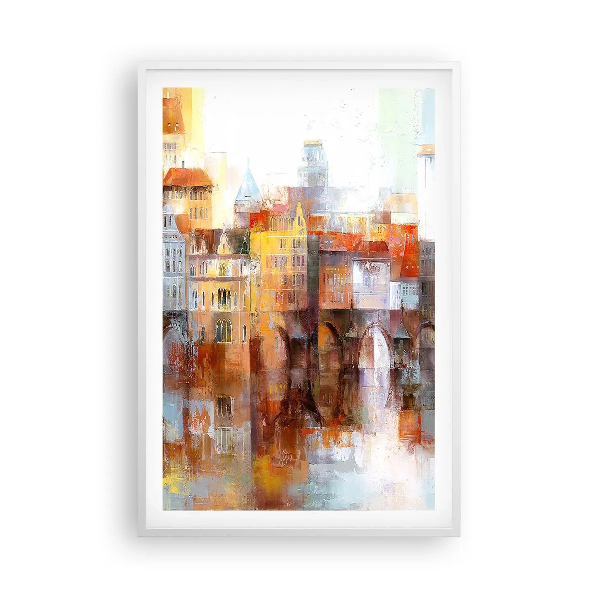 Poster in cornice bianca - Anche sotto il ponte è bello - 61x91 cm