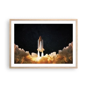 Poster in cornice rovere chiaro - Ad astra! - 70x50 cm