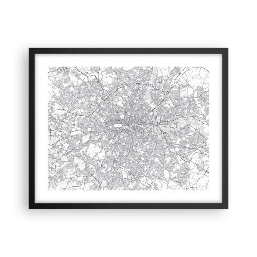Poster in cornice nera - Mappa del labirinto di Londra - 50x40 cm