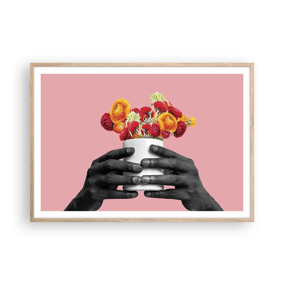 Poster in cornice rovere chiaro - Apoteosi di vita - 100x70 cm