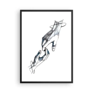Poster in cornice nera - Mani astratte in una composizione artistica di linee e colori - 50x70cm - Buon gesto - Decorazione murale moderna per soggiorno e camera da letto ARTTOR