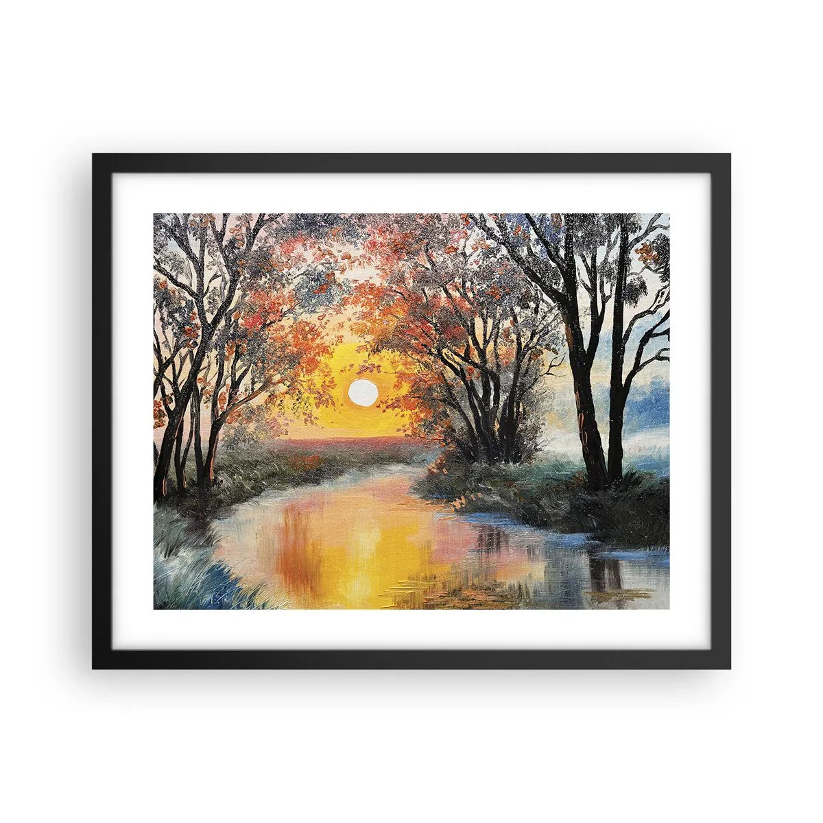 Poster in cornice nera - Atmosfera autunnale - 50x40 cm