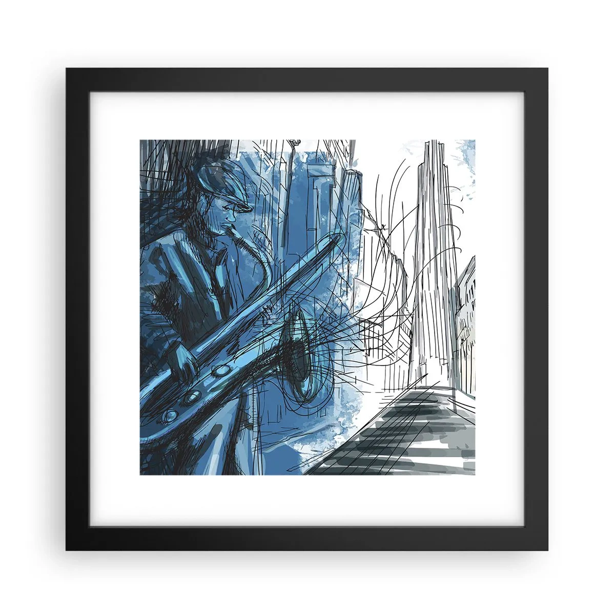 Poster in cornice nera - Rapsodia urbana - 30x30 cm