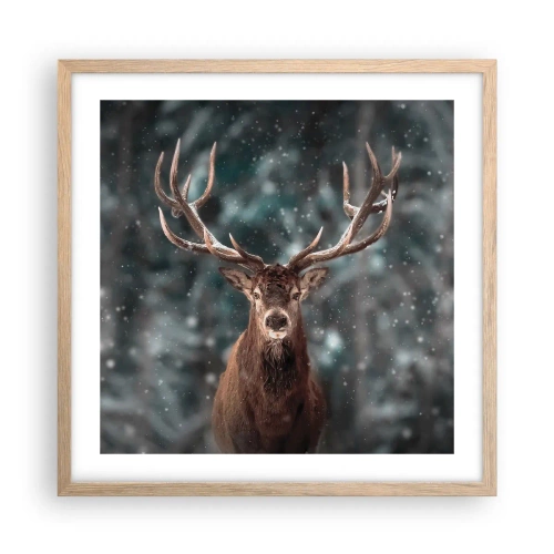 Poster in cornice rovere chiaro - Il re del bosco incoronato - 50x50 cm