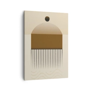 Quadro su tela - Stampe su Tela - Composizione geometrica astratta nei toni del beige e del marrone - 50x70cm - Diversi stati - Decorazione murale moderna per soggiorno e camera da letto ARTTOR