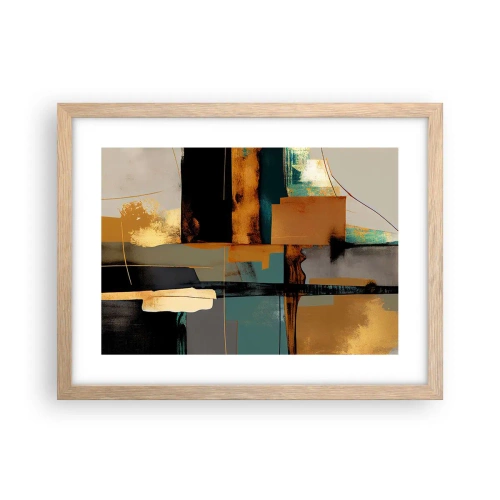 Poster in cornice rovere chiaro - Astrazione: luci e ombre - 40x30 cm