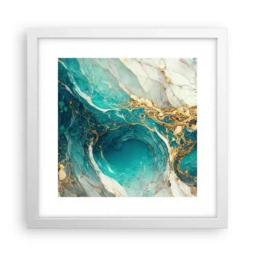 Poster in cornice bianca - Composizione con vene d'oro - 30x30 cm