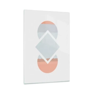 Quadro su vetro - Un dipinto minimalista con forme geometriche - 80x120cm - La situazione è chiara - Decorazione murale moderna per soggiorno e camera da letto ARTTOR