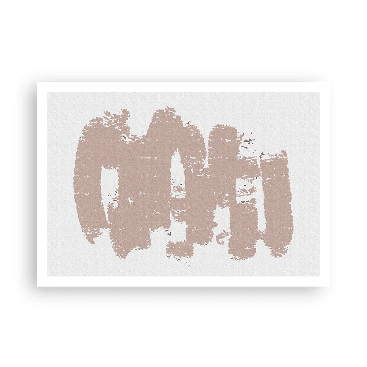 Poster - Forme rosa tenui su uno sfondo chiaro - 100x70cm - Astrazione in un rosa mite - Decorazione murale moderna per soggiorno e camera da letto ARTTOR