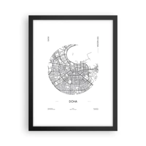 Poster in cornice nera - Anatomia di Doha - 30x40 cm