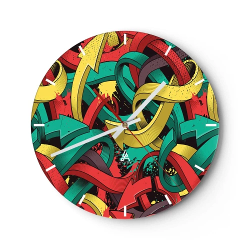 Orologio da parete - Orologio in Vetro - Qual è la via giusta? - 40x40 cm