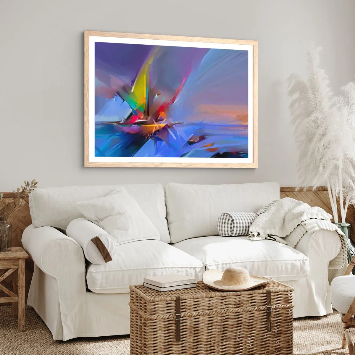 Poster in cornice rovere chiaro - Eliche come un uccello - 70x50 cm