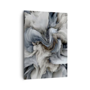Quadro su tela - Stampe su Tela - Vortice astratto nei toni del grigio e del blu - 50x70cm - Pietra in fiore - Decorazione murale moderna per soggiorno e camera da letto ARTTOR