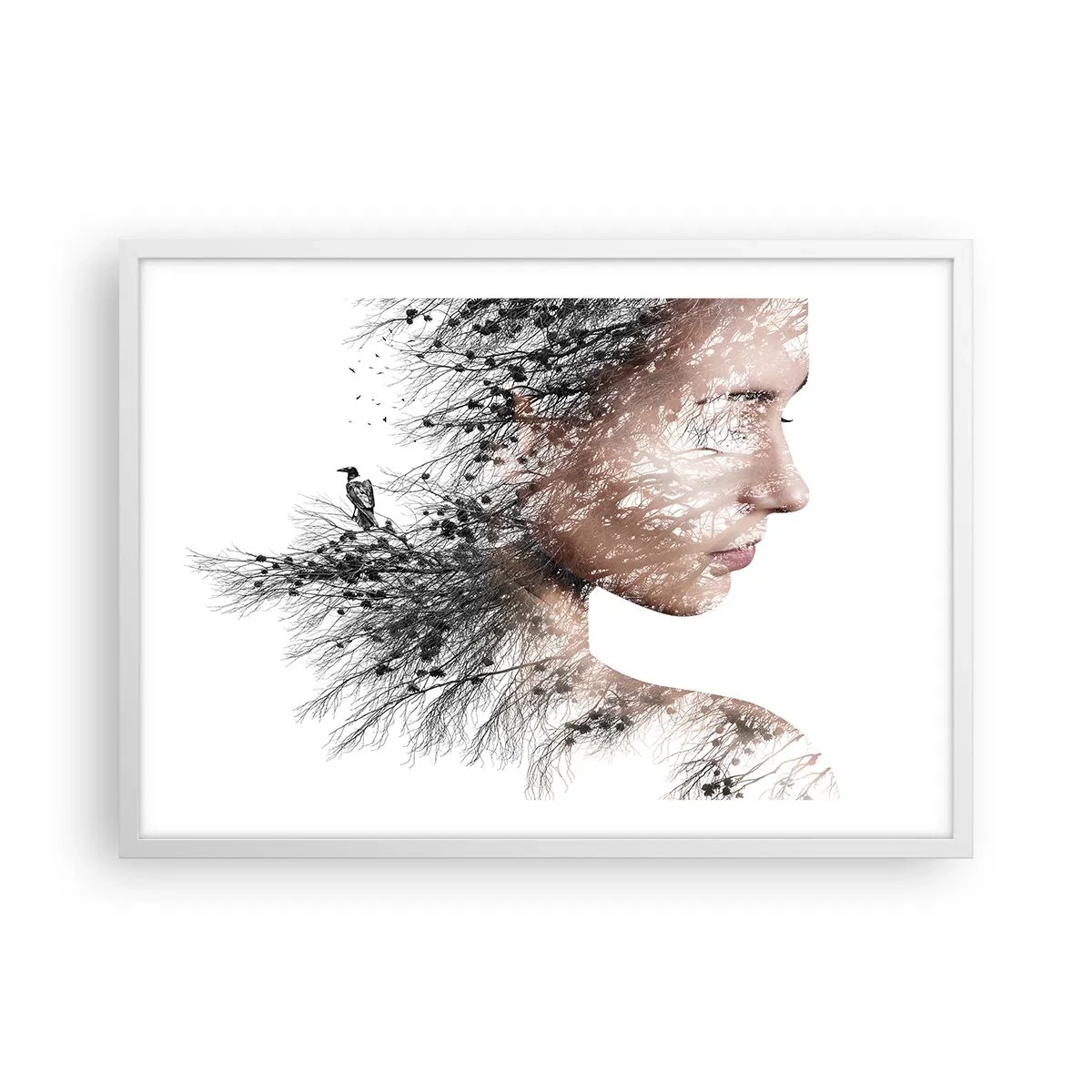 Poster in cornice bianca - Lo spirito della foresta - 70x50 cm