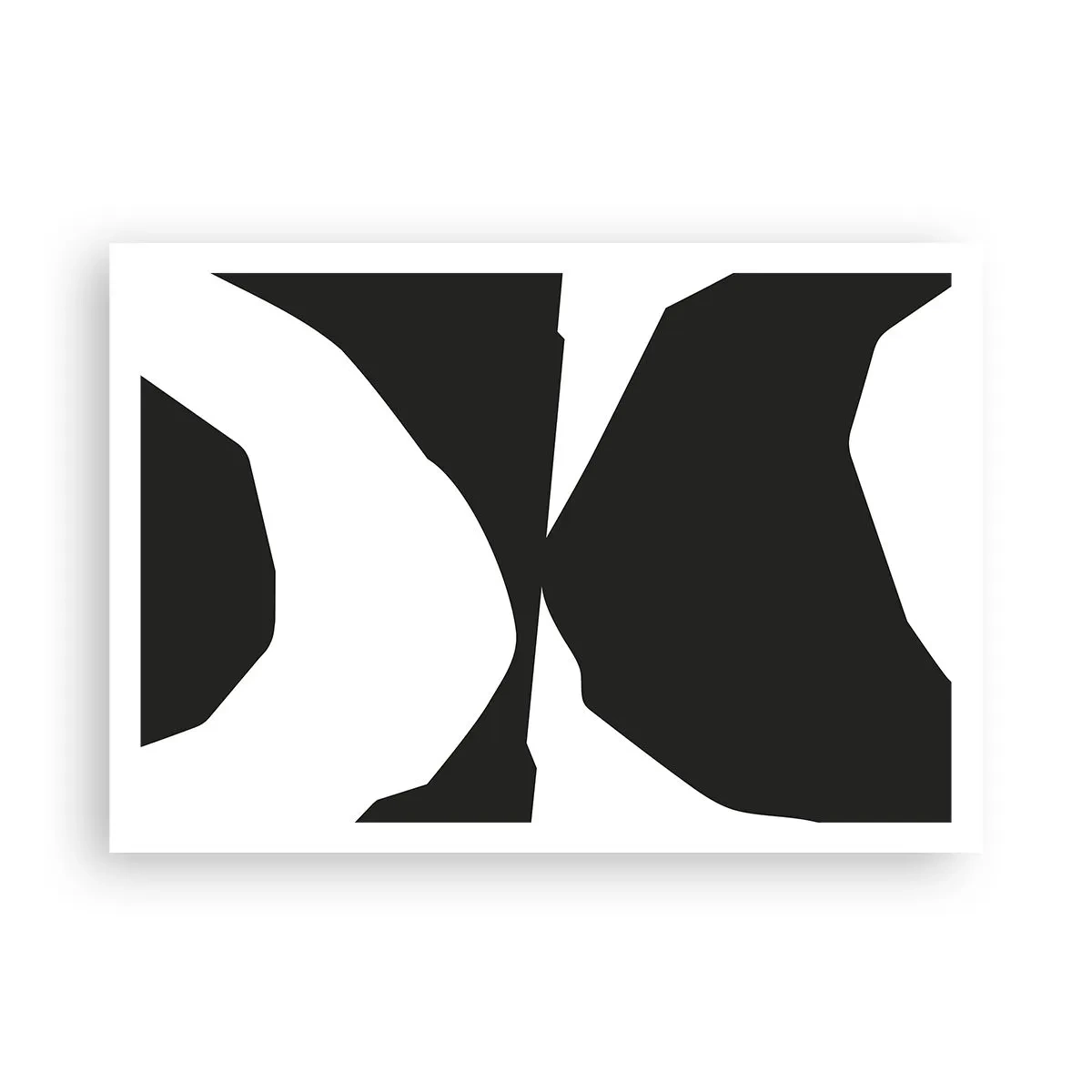 Poster - Motivo astratto a contrasto in bianco e nero - 100x70cm - Positivo - negativo - Decorazione murale moderna per soggiorno e camera da letto ARTTOR