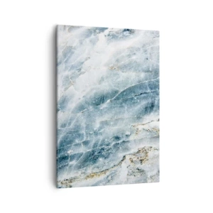 Quadro su tela - Stampe su Tela - Texture marmorea nei toni del blu e del bianco - 50x70cm - Mondo di ghiaccio - Decorazione murale moderna per soggiorno e camera da letto ARTTOR