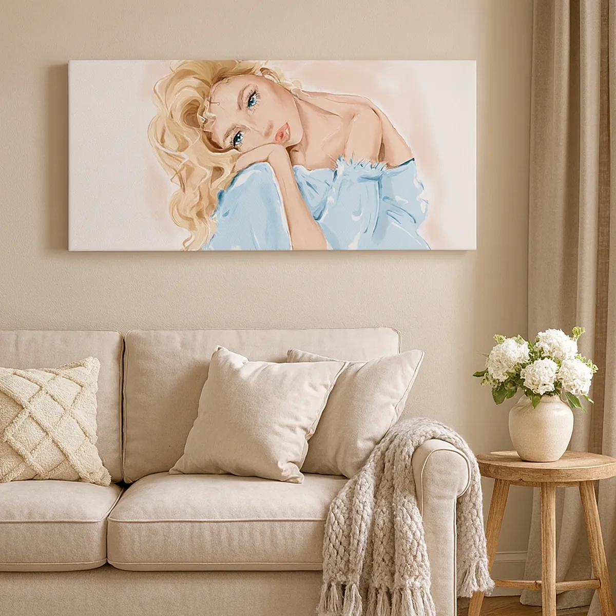 Quadro su tela - Stampe su Tela - Sognante nel blu - 30x30 cm