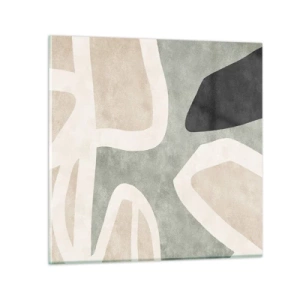 Quadro su vetro - Composizione con motivi in nero - 30x30 cm