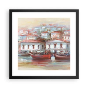 Poster in cornice nera - Cittadina felice - 40x40 cm