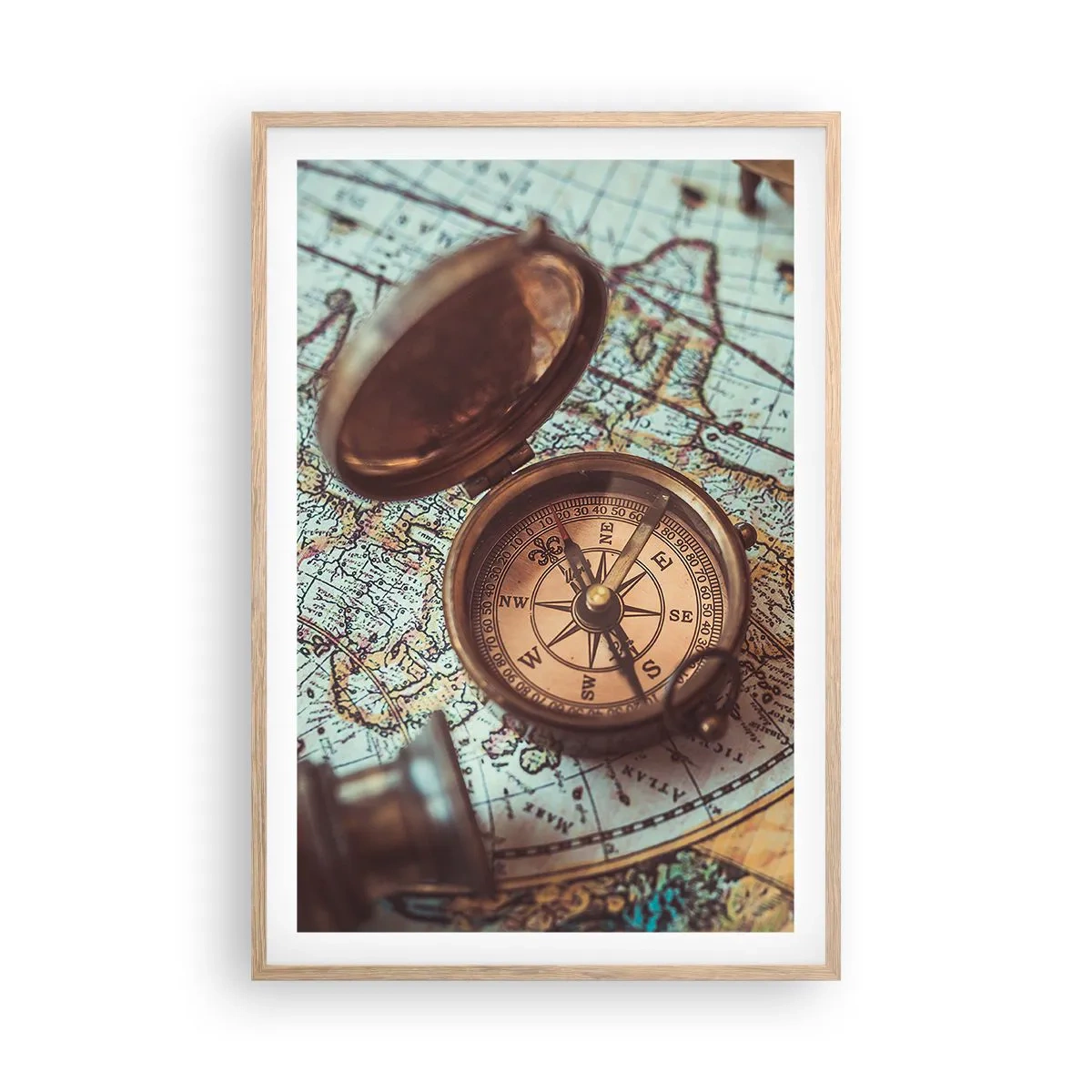 Poster in cornice rovere chiaro - Per il cercatore di avventure - 61x91 cm