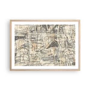 Poster in cornice rovere chiaro - In attesa di essere decifrato - 70x50 cm