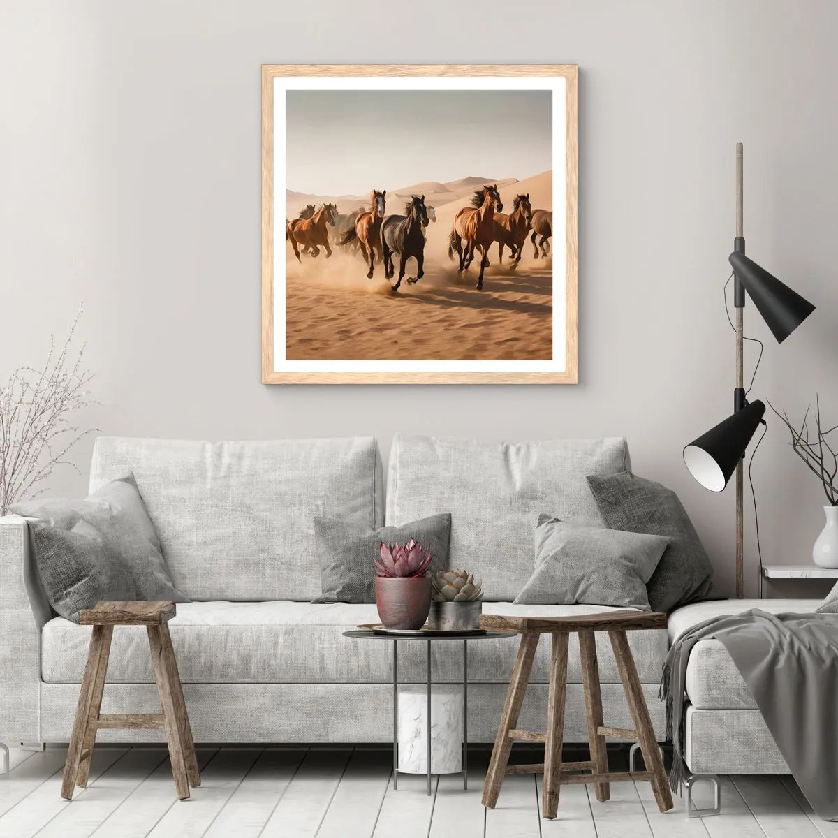 Poster in cornice rovere chiaro - Liberi come il vento - 40x40 cm