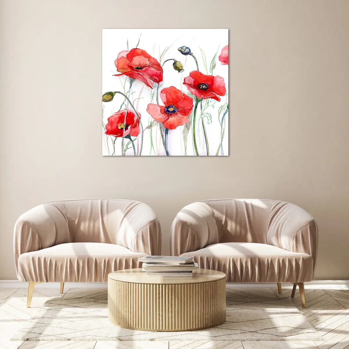 Quadro su vetro - Fiori polacchi - 60x60 cm