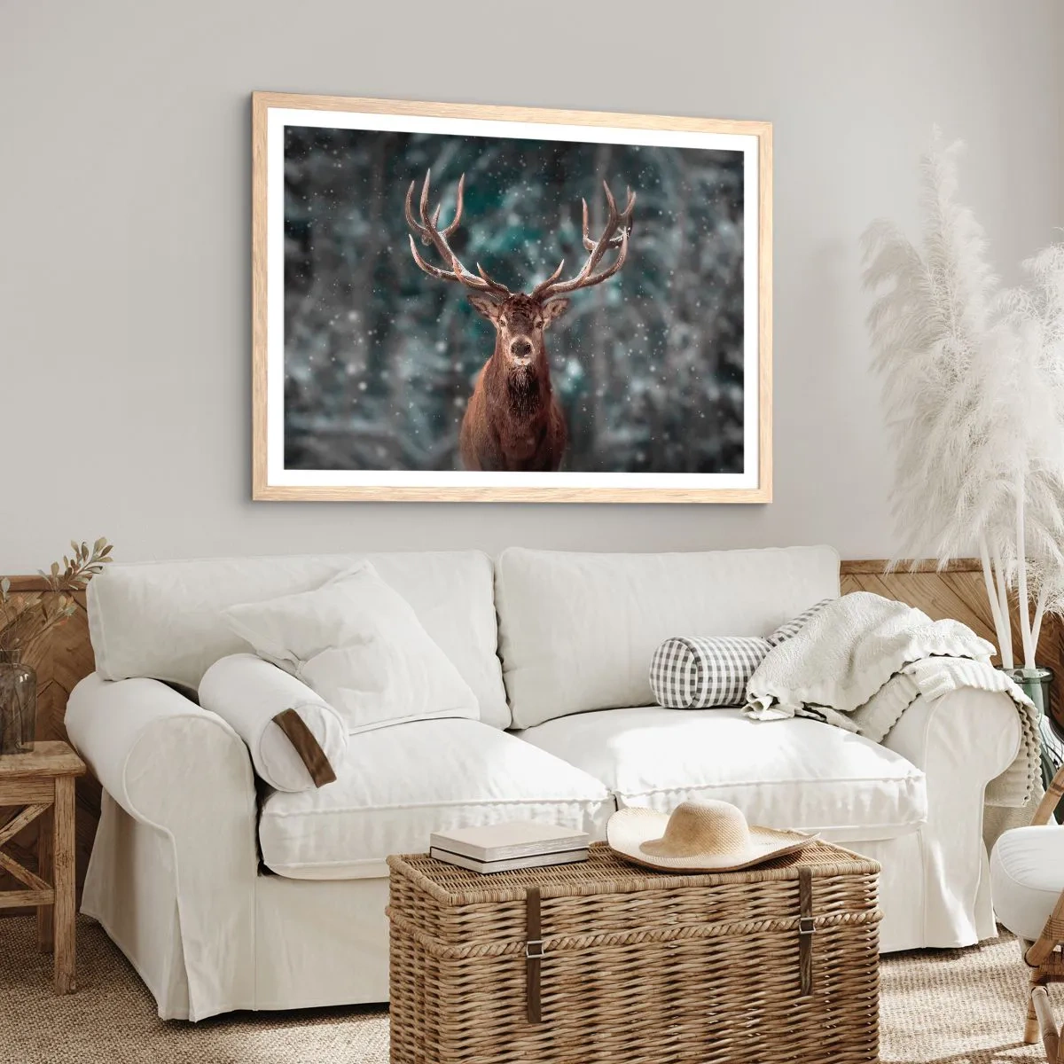 Poster in cornice rovere chiaro - Il re del bosco incoronato - 91x61 cm