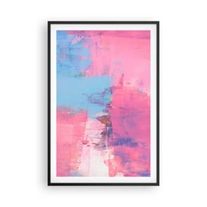 Poster in cornice nera - Rosa, blu e un pizzico di luce - 61x91 cm