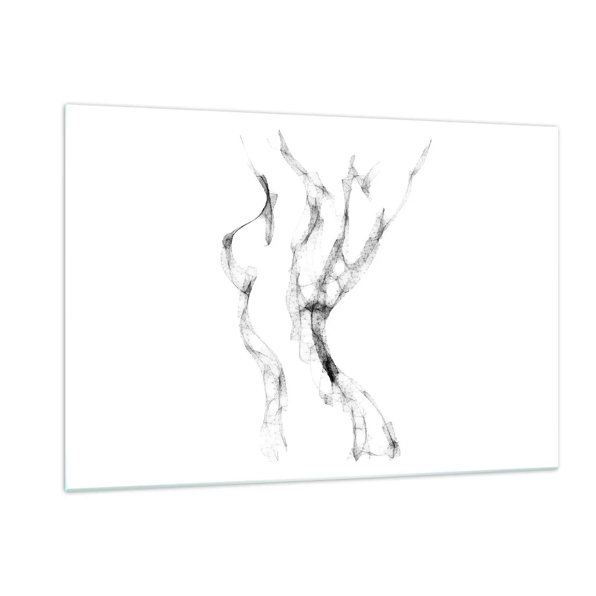 Quadro su vetro - Sagoma femminile astratta fatta di linee nere e fumose - 120x80cm - Bella e forte - Decorazione murale moderna per soggiorno e camera da letto ARTTOR