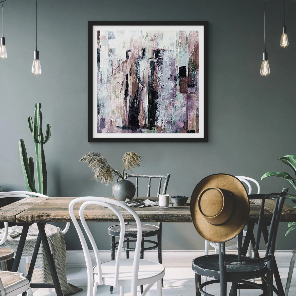 Poster in cornice nera - Triade misteriosa - 30x30 cm