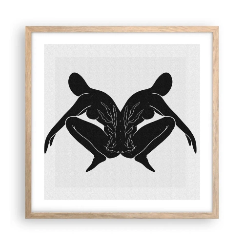 Poster in cornice rovere chiaro - Anima comune - 50x50 cm