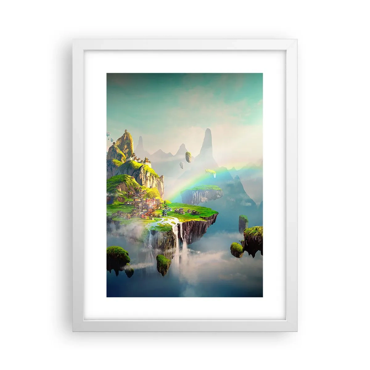 Poster in cornice bianca - In mezzo al cielo: isole fortunate - 30x40 cm