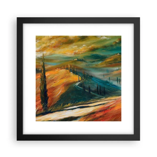 Poster in cornice nera - Paesaggio toscano - 30x30 cm