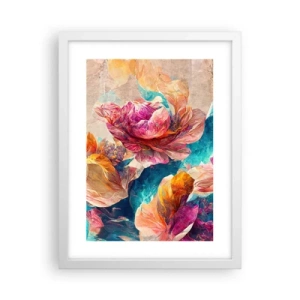 Poster in cornice bianca - Lo splendore colorato del bouquet - 30x40 cm