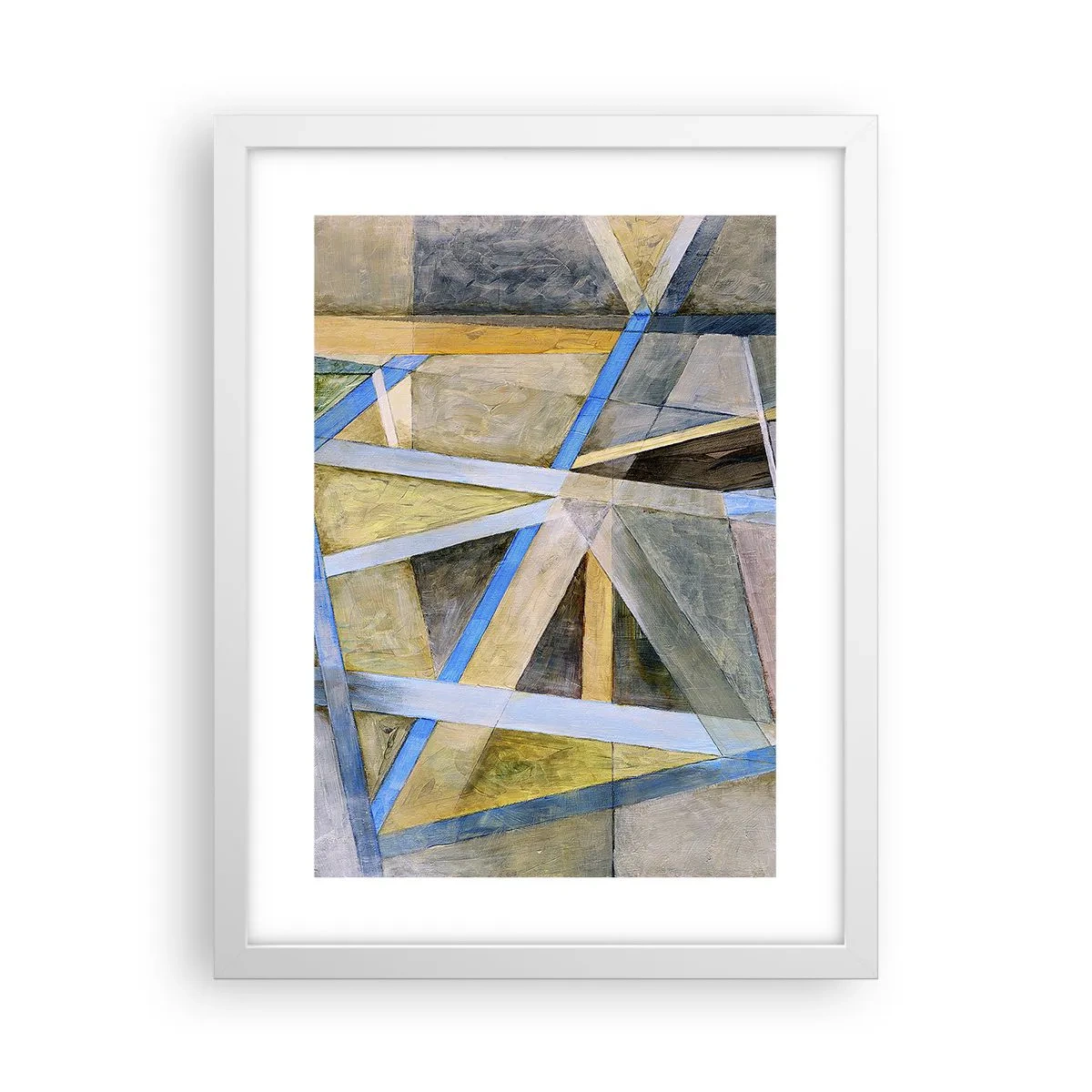 Poster in cornice bianca - Dritto o obliquo? - 30x40 cm