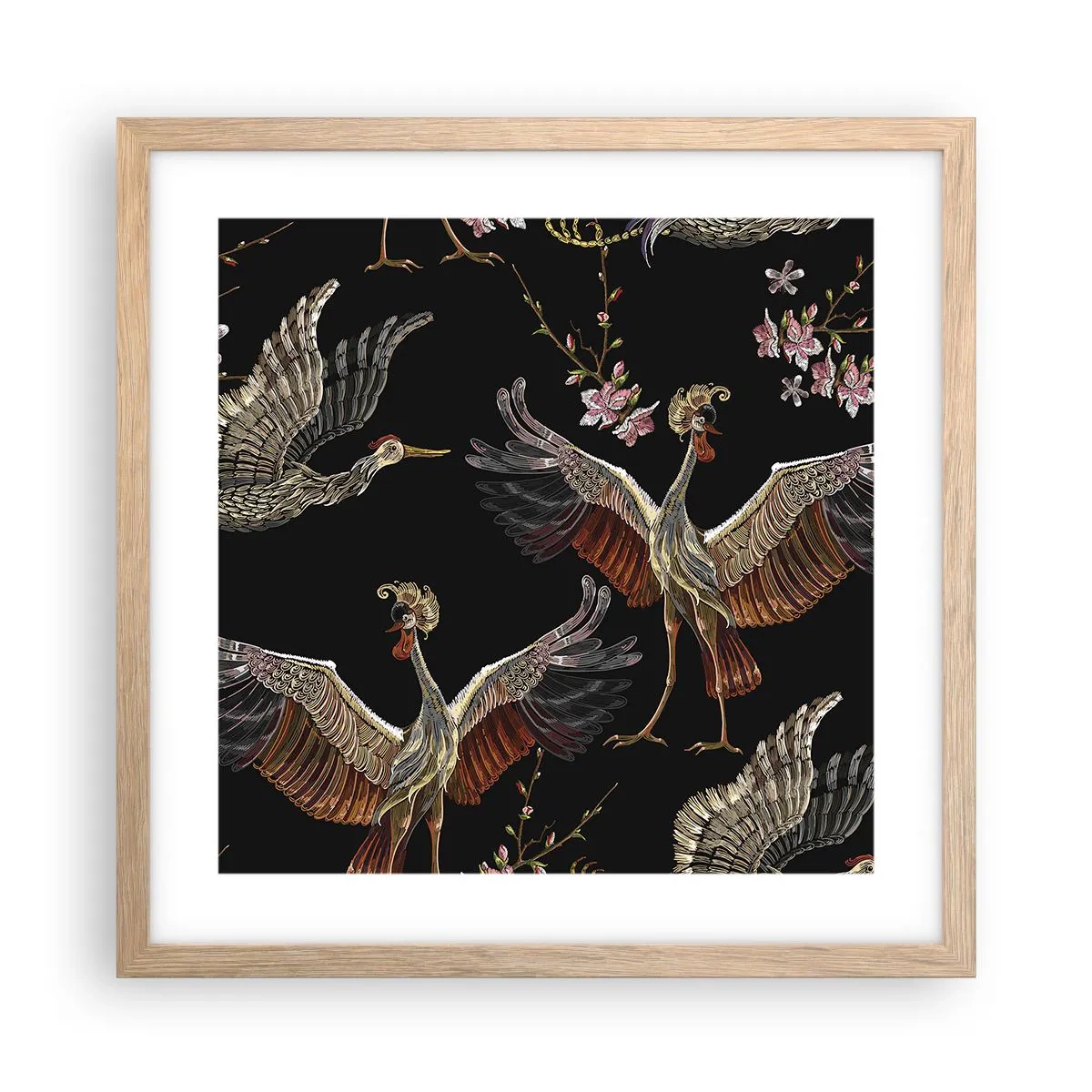 Poster in cornice rovere chiaro - Uccello fantastico - 40x40 cm