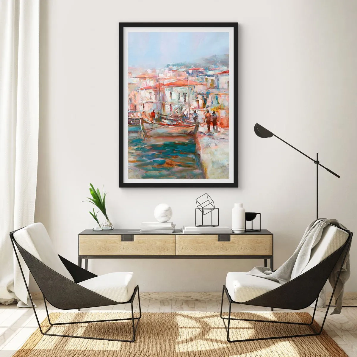 Poster in cornice nera - Vacanze in pastello - 61x91 cm