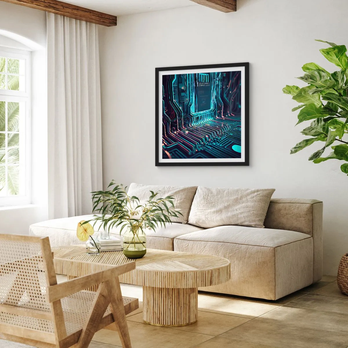 Poster in cornice nera - Sto pensando qualcosa... - 60x60 cm