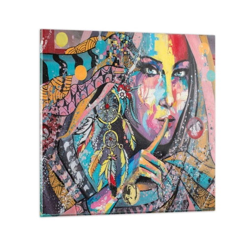 Quadro su vetro - Taci, finché capirai - 30x30 cm