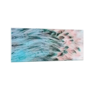 Quadro su vetro - Piumino rosa zaffiro - 100x40 cm