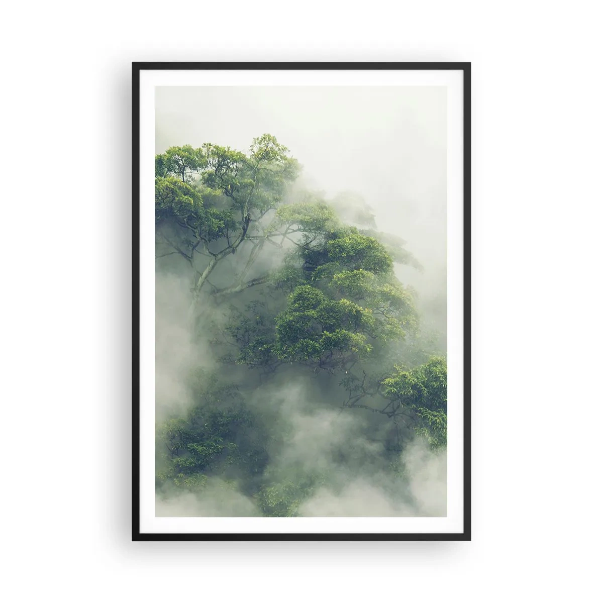 Poster in cornice nera - Avvolti dalla nebbia - 70x100 cm