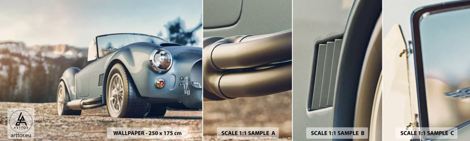 Campione di Fotomurale Adesivo Deluxe Sticker - Perché lo stile è importante - Auto, Cabriolet, Viaggio - 100x30 cm