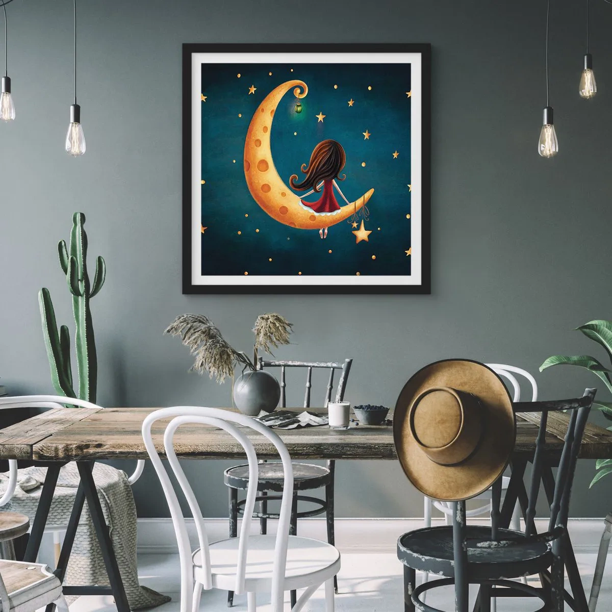 Poster in cornice nera - Una volta... - 30x30 cm