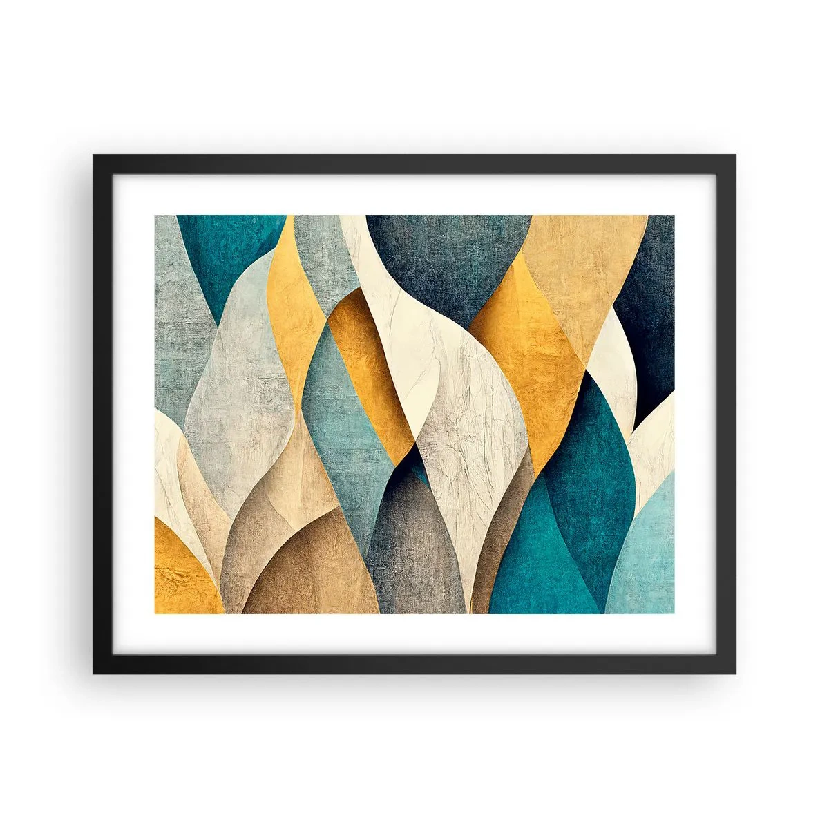 Poster in cornice nera - Ritmo e ondulazioni - 50x40 cm
