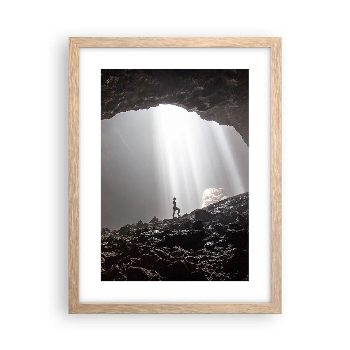 Poster in cornice rovere chiaro - Grotta luminosa - 30x40 cm