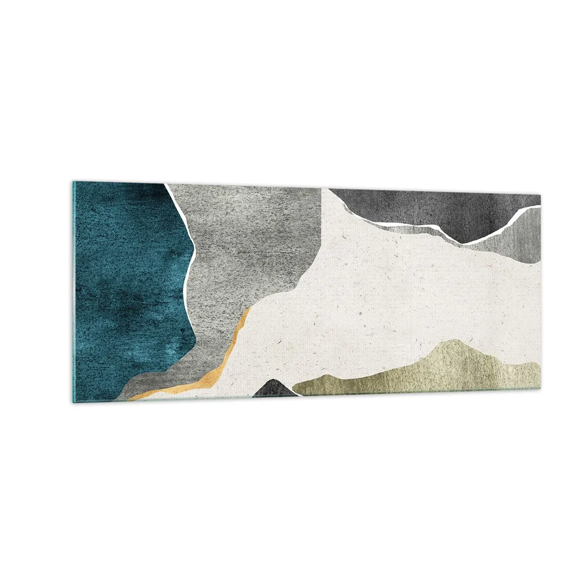 Quadro su vetro - Composizione mosaico con filo d'oro - 100x40 cm