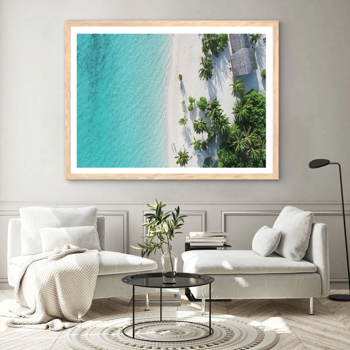 Poster in cornice rovere chiaro - Vacanze in paradiso - 100x70 cm