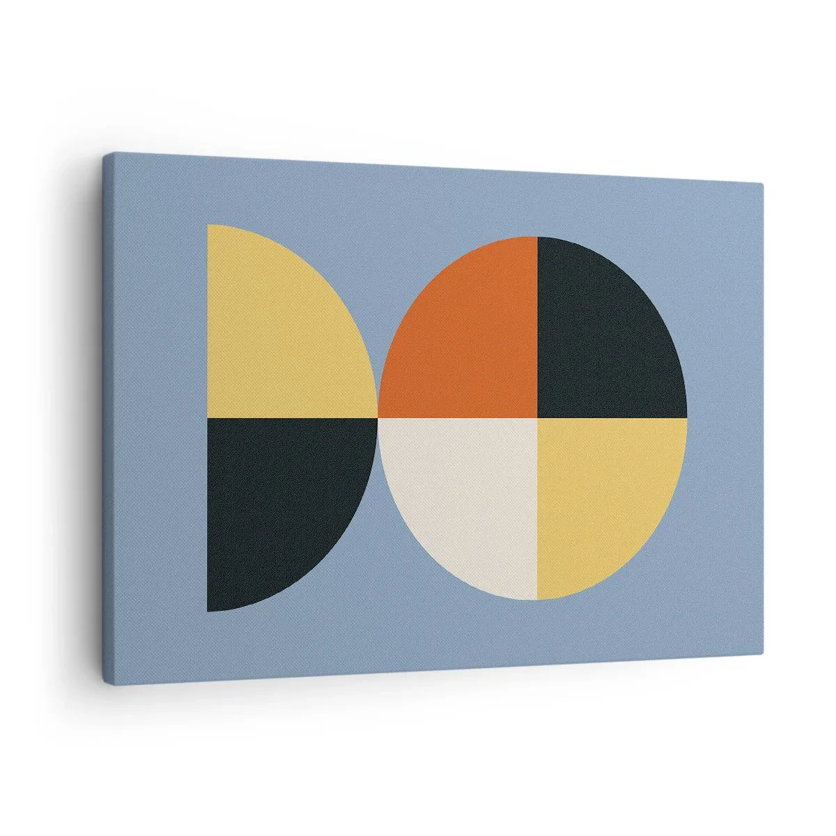 Quadro su tela - Stampe su Tela - Cerchi geometrici su sfondo blu - 70x50cm - Guarda e conta - Decorazione murale moderna per soggiorno e camera da letto ARTTOR