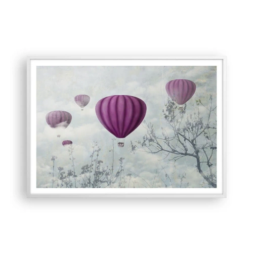 Poster in cornice bianca - Come navi nel cielo - 100x70 cm